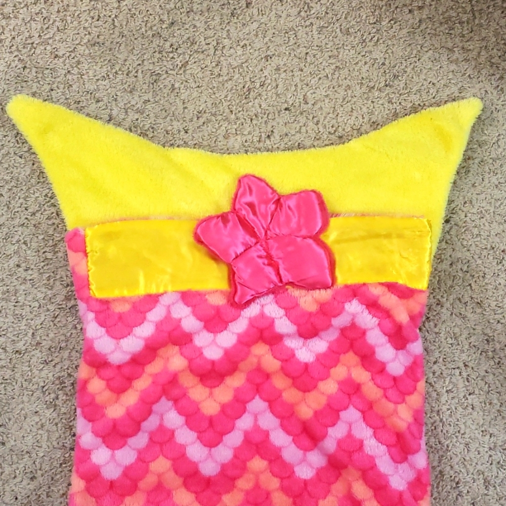 Snuggie Mermaid Tail Wearable Blanket- Pink and Yellow